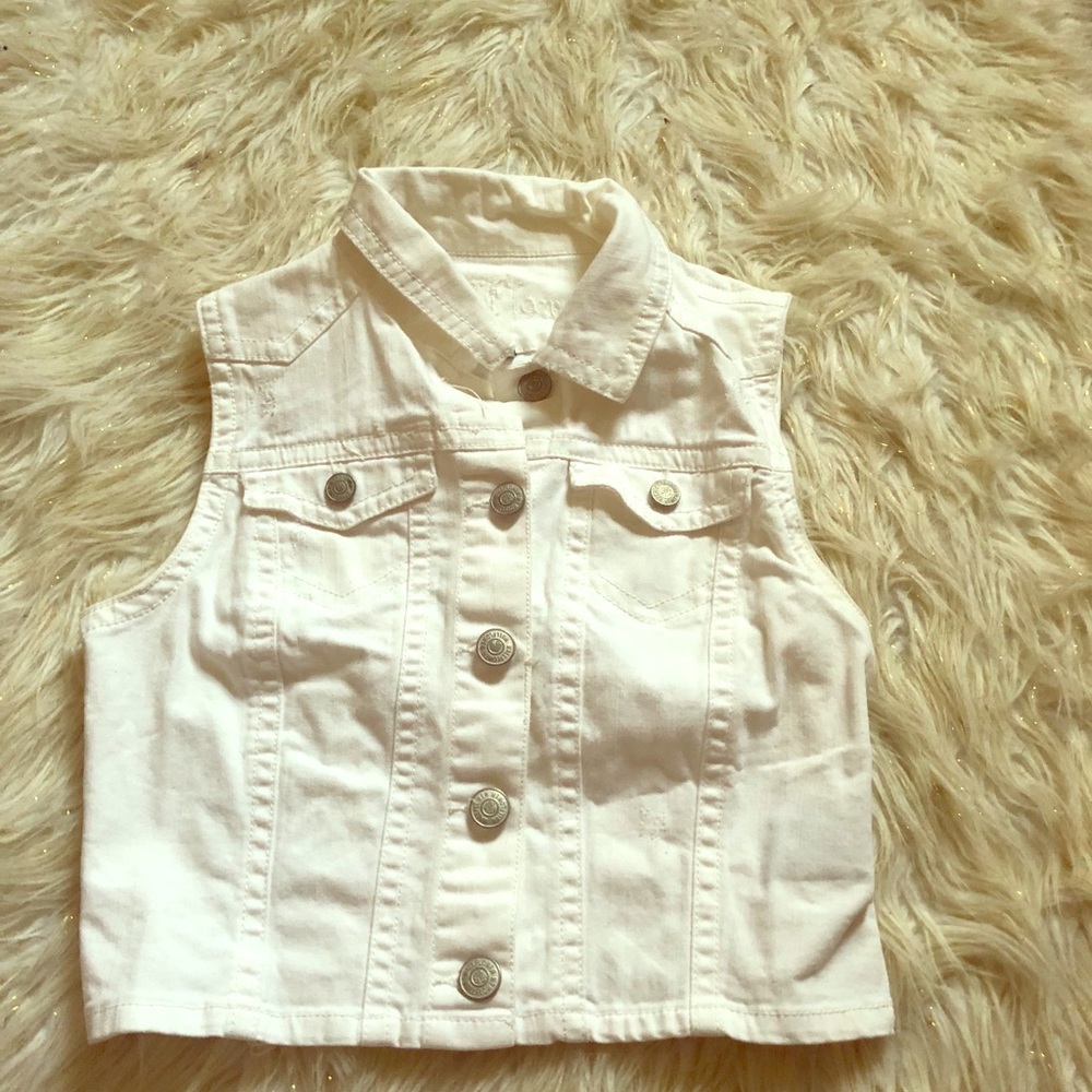 Women white Jean vest